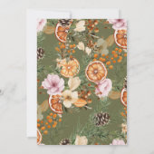 Kerstfeest rustieke droge sinaasappels botanisch kaart (Achterkant)