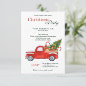 Kerstfeest rustieke  rode vrachtwagen w tree kaart (Staand voorkant)