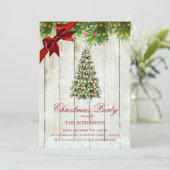 kerstfeest | Rustige bomen en rode lint Kaart (Staand voorkant)