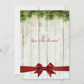 kerstfeest | Rustige bomen, lampjes en rood lint Kaart (Achterkant)