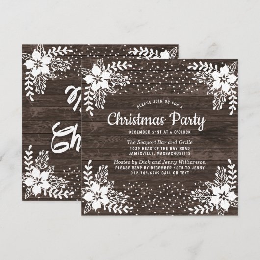 Kerstfeest Rustisch Land Wood Sneeuwbloem Kaart (Voorkant / Achterkant)