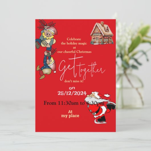 Kerstfeest samenkomst kaart (Staand voorkant)