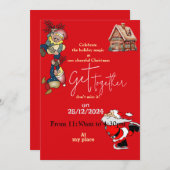 Kerstfeest samenkomst kaart (Voorkant / Achterkant)