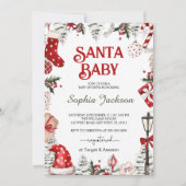 Kerstfeest Santa Baby Winter Baby shower Kaart (Voorkant)
