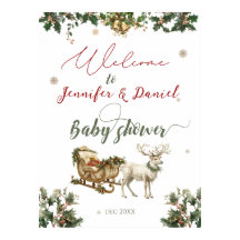 Kerstfeest Santa Baby Winter Baby shower Welkom