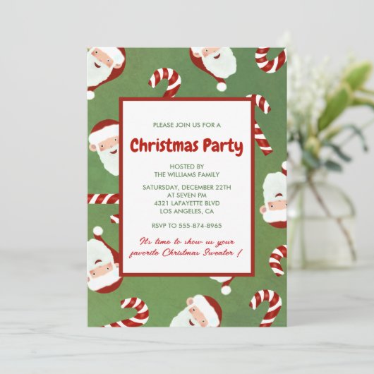 Kerstfeest Santa Barley Sugar Kaart (Staand voorkant)