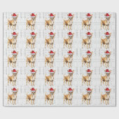 Kerstfeest Santa Chihuahua Vakantiehond Cadeaupapier (Vlak)