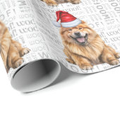 Kerstfeest Santa Chow Chow Holiday Dog Cadeaupapier (Rol Hoek)