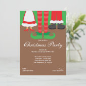 Kerstfeest, Santa, Elf en Mrs Claus Holiday Kaart (Staand voorkant)