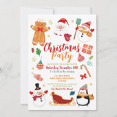 Kerstfeest Santa Gingerbread Sneeuwman Plezier Kaart (Voorkant)