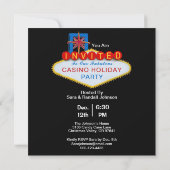 Kerstfeest Santa Las Vegas Casino Fun Square Party Kaart (Achterkant)