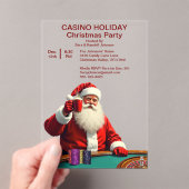 Kerstfeest Santa Las Vegas Casino Style Party Acryl Uitnodigingen (Insitu (Draagbaar))