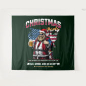 Kerstfeest Santa Tapestry | feestelijke muurdecora Wandkleed (Voorkant (horizontaal))