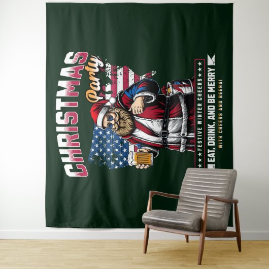 Kerstfeest Santa Tapestry | feestelijke muurdecora Wandkleed (In situ)