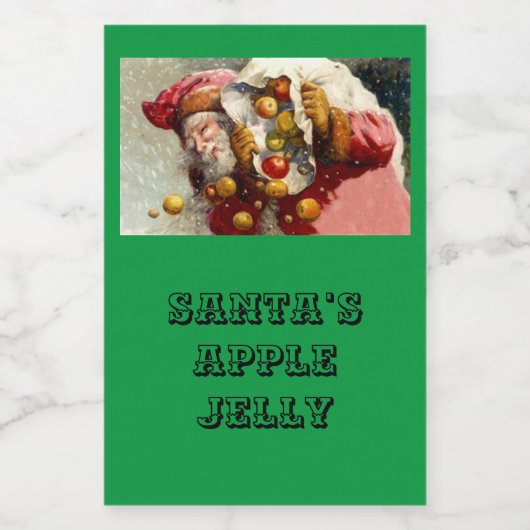 kerstfeest santas homemade appel jelly gift voedselcontainer etiket (Enkel label)
