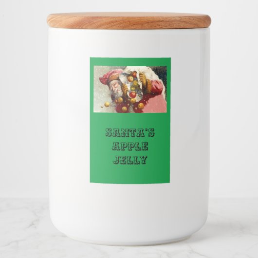 kerstfeest santas homemade appel jelly gift voedselcontainer etiket (Voorkant)
