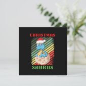KERSTFEEST SAURUS FEESTDAGENKAART (Staand voorkant)