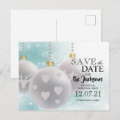 Kerstfeest - Save the Date Aankondigingskaart (Voorkant / Achterkant)