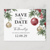 Kerstfeest Save the Date Aankondigingskaart (Voorkant)