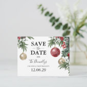 Kerstfeest Save the Date Aankondigingskaart (Staand voorkant)