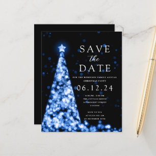 Kerstfeest Save The Date Boom Blauwe Uitnodiging