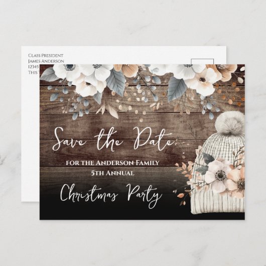 Kerstfeest Save the Date Briefkaart (Voorkant / Achterkant)