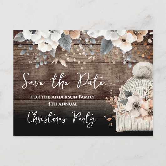 Kerstfeest Save the Date Briefkaart (Voorkant)