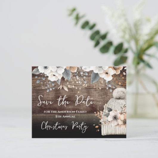 Kerstfeest Save the Date Briefkaart (Staand voorkant)