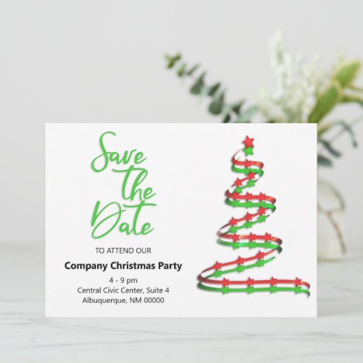 Kerstfeest Save The Date Moderne Kerstboom (Staand voorkant)