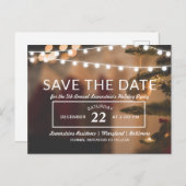 kerstfeest | Save the date | String Lights Aankondigingskaart (Voorkant / Achterkant)
