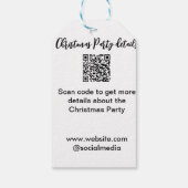 Kerstfeest Scan QR-code details website social med Cadeaulabel (Achterkant)