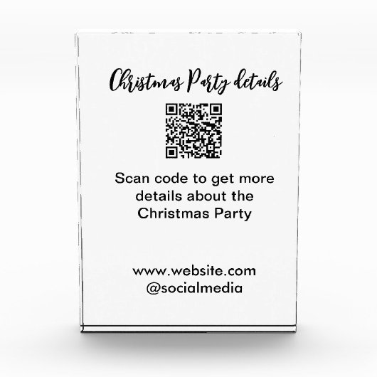 Kerstfeest Scan QR-code details website social med Fotoblokken (Voorkant)