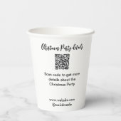 Kerstfeest Scan QR-code details website social med Papieren Bekers (Achterkant)