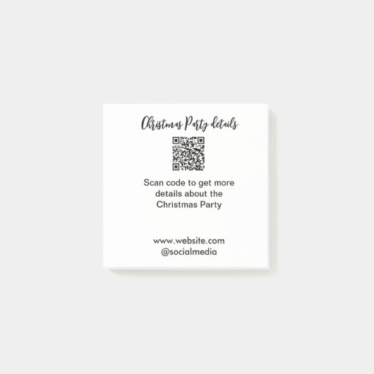 Kerstfeest Scan QR-code details website social med Post-it® Notes (Voorkant)
