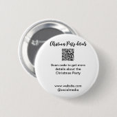 Kerstfeest Scan QR-code details website social med Ronde Button 5,7 Cm (Voorkant /achterkant)