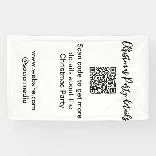 Kerstfeest Scan QR-code details website social med Spandoek (Horizontaal)