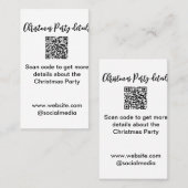 Kerstfeest Scan QR-code details website social med Visitekaartje (Voorkant / Achterkant)