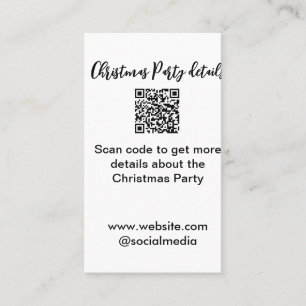 Kerstfeest Scan QR-code details website social med Visitekaartje