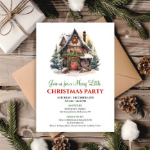 Kerstfeest scène uitnodiging voor feestelijke part