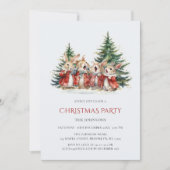 Kerstfeest Schattige Grappig konijntjes Baby Uitno Feestdagenkaart (Voorkant)