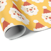 Kerstfeest Schattige Santa Minimal Retro Rood Cadeaupapier (Rol Hoek)