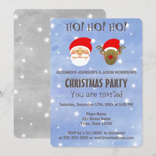 Kerstfeest Schattige Sinterklaas en herten Kaart (Voorkant / Achterkant)