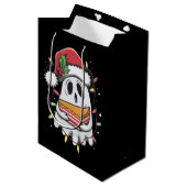 Kerstfeest Schattigee Ghost Santa Party kerstvakan Medium Cadeauzakje (Voorkant Gekanteld)