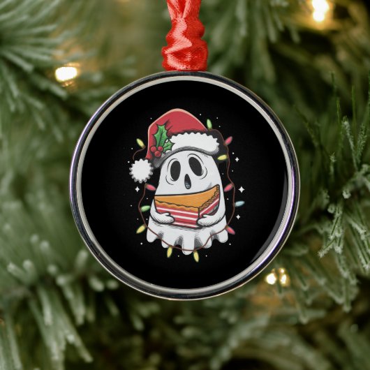 Kerstfeest Schattigee Ghost Santa Party kerstvakan Metalen Ornament (Boom)