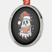 Kerstfeest Schattigee Ghost Santa Party kerstvakan Metalen Ornament (Links)