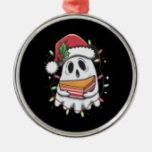 Kerstfeest Schattigee Ghost Santa Party kerstvakan Metalen Ornament (Voorkant)