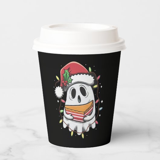 Kerstfeest Schattigee Ghost Santa Party kerstvakan Papieren Bekers (Voorkant)