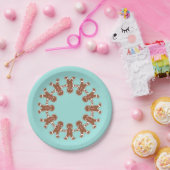 Kerstfeest Schattigee Gingerbread Boys Papieren Bo Papieren Bordje (Feest)