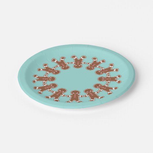 Kerstfeest Schattigee Gingerbread Boys Papieren Bo Papieren Bordje (Gekanteld)