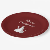 Kerstfeest Schattigee Katten Elegant Script Rood Papieren Bordje (Gekanteld)